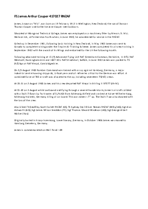 A preview of a PDF biography for Couper, James Arthur